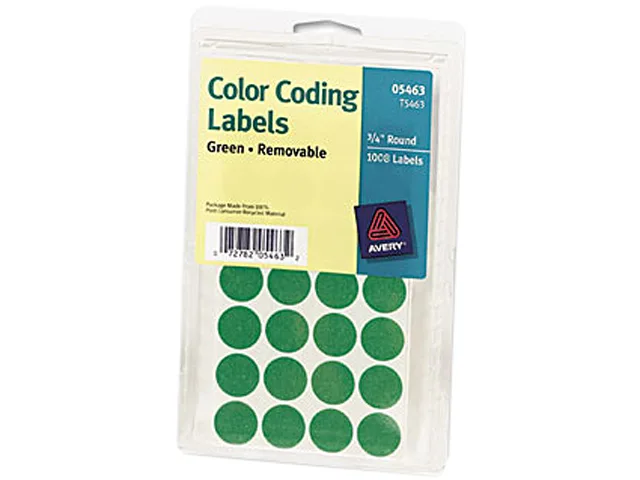 Avery Avery 5463 Removable Color-Coding Labels Green 1008/Pack — product photo