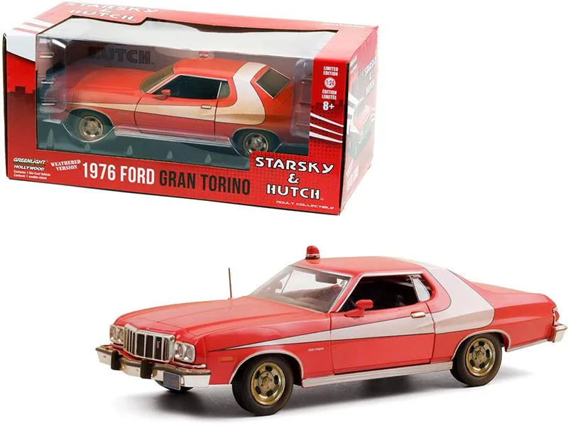 GREENLIGHT GREENLIGHT 1976 Ford Gran Torino Weathered Version Starsky Hutch 1/24 Diecast Vehicle — product photo