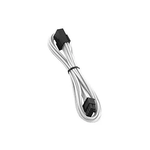 White sleeved 8-pin PCI-e power extension cable 45cm long