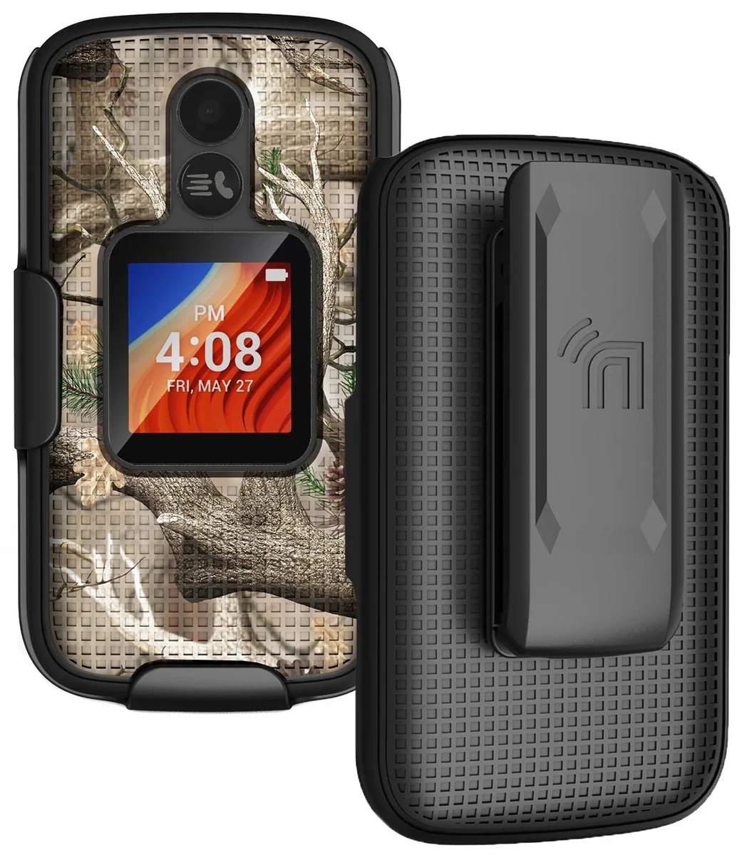 Nakedcellphone Nakedcellphone Case + Belt Clip Holster Combo Camouflage for Alcatel TCL Flip 2 T408DL — product photo
