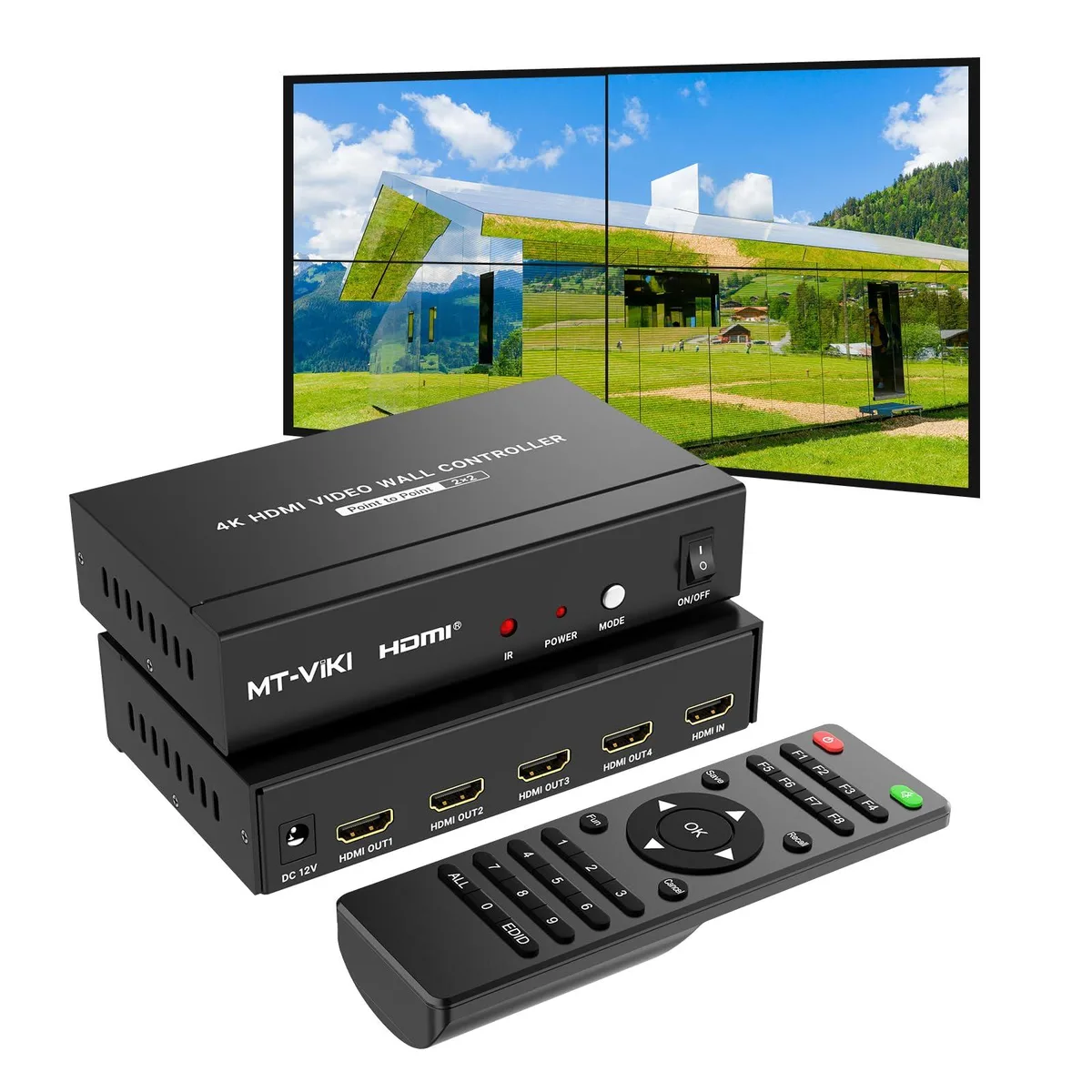 Vszerda Vszerda HD0104S 4K60Hz HDMI Video Wall Controller 2x2 180° Rotate — product photo
