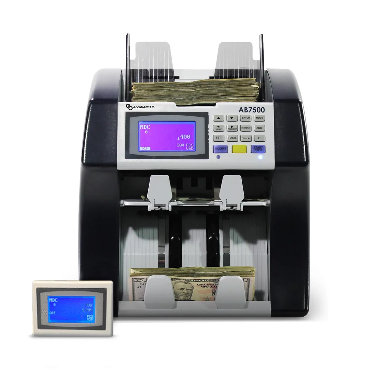 AccuBANKER AccuBANKER AB7500 Dual Pocket Mixed Bill Value Counter — product photo