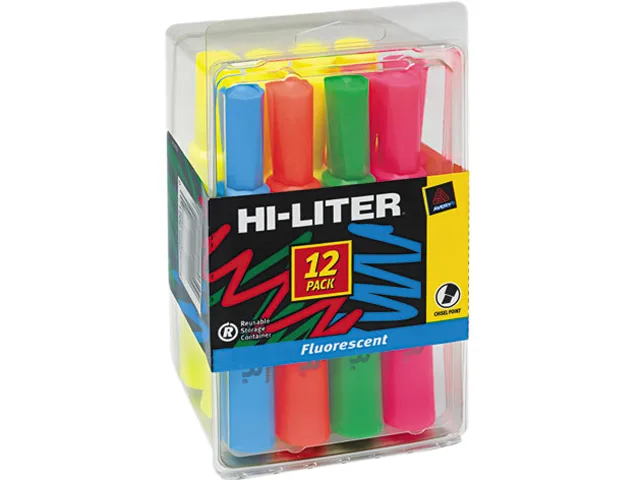 Avery Avery 98034 HI-LITER Desk-Style Highlighters Chisel Tip Assorted 12 Pack — product photo