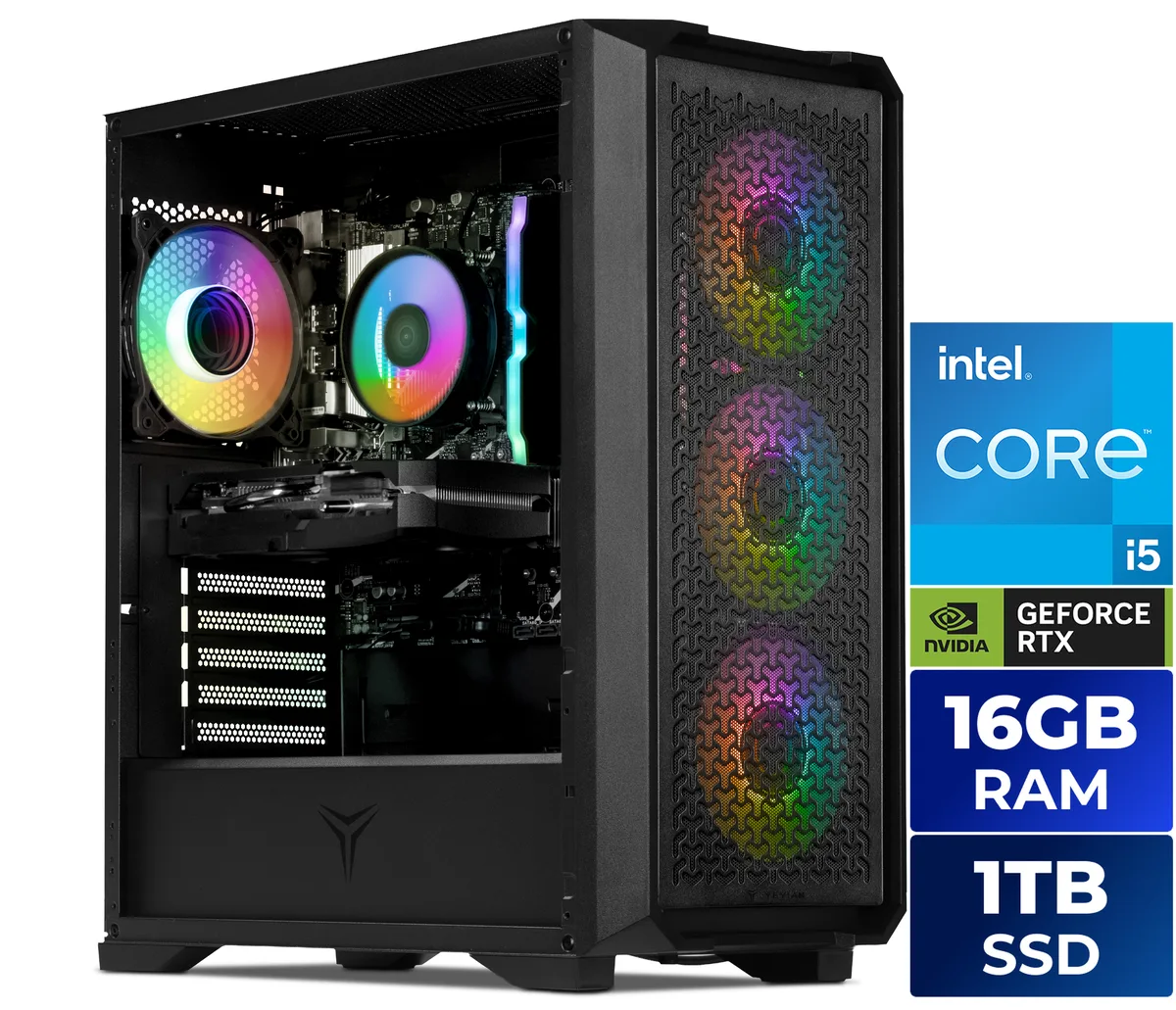 YEYIAN YEYIAN YPI-VA44F0B-550P1N gaming PC i5-14400F 16GB DDR5 1TB NVMe RTX 5050 — product photo
