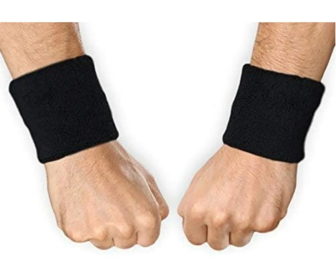  Tough Headwear Wrist Sweatbands Black Size S — product photo