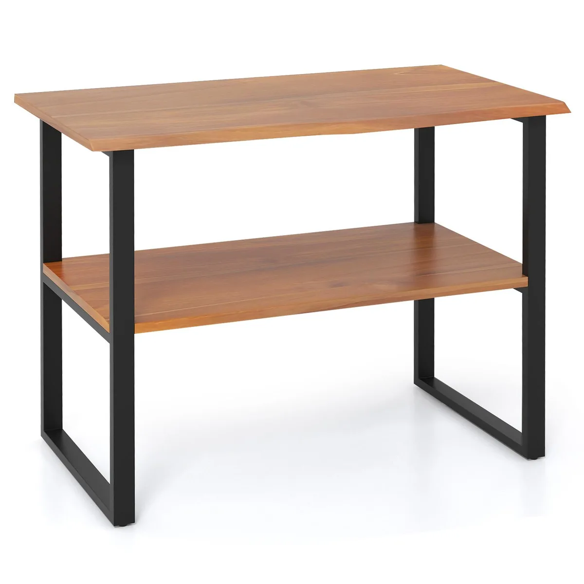 SlickBlue SlickBlue 2-Tier Teak End Table 35.5" x 20" x 27 — product photo