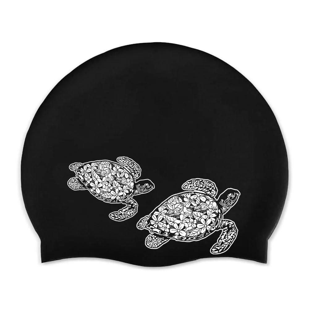 Wirester Swim Cap Silicone Black Ocean Sea Turtles 20 x 21 x 24 cm — product photo