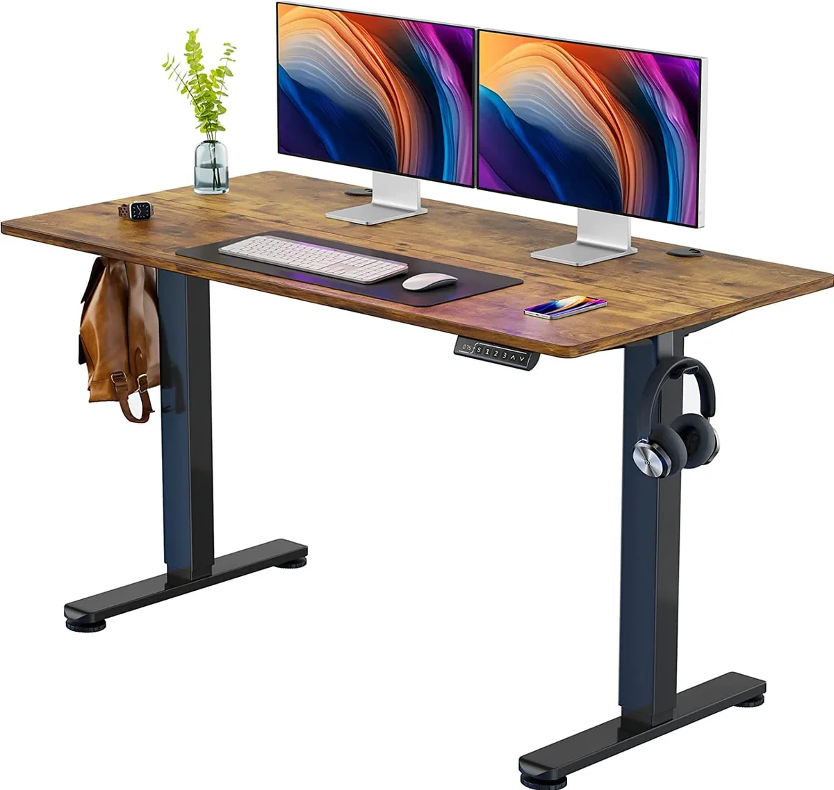 EVESKY EVESKY Electric Standing Desk 55 x 28 Inches Vintage Brown — product photo