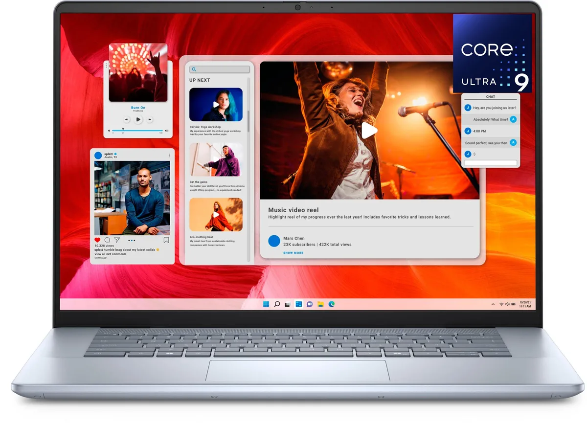 DELL DELL Inspiron 16 Plus 7640 business laptop Ice Blue 16" FHD+ Touchscreen Intel Core Ultra 9 185H 16GB 1TB NVMe — product photo