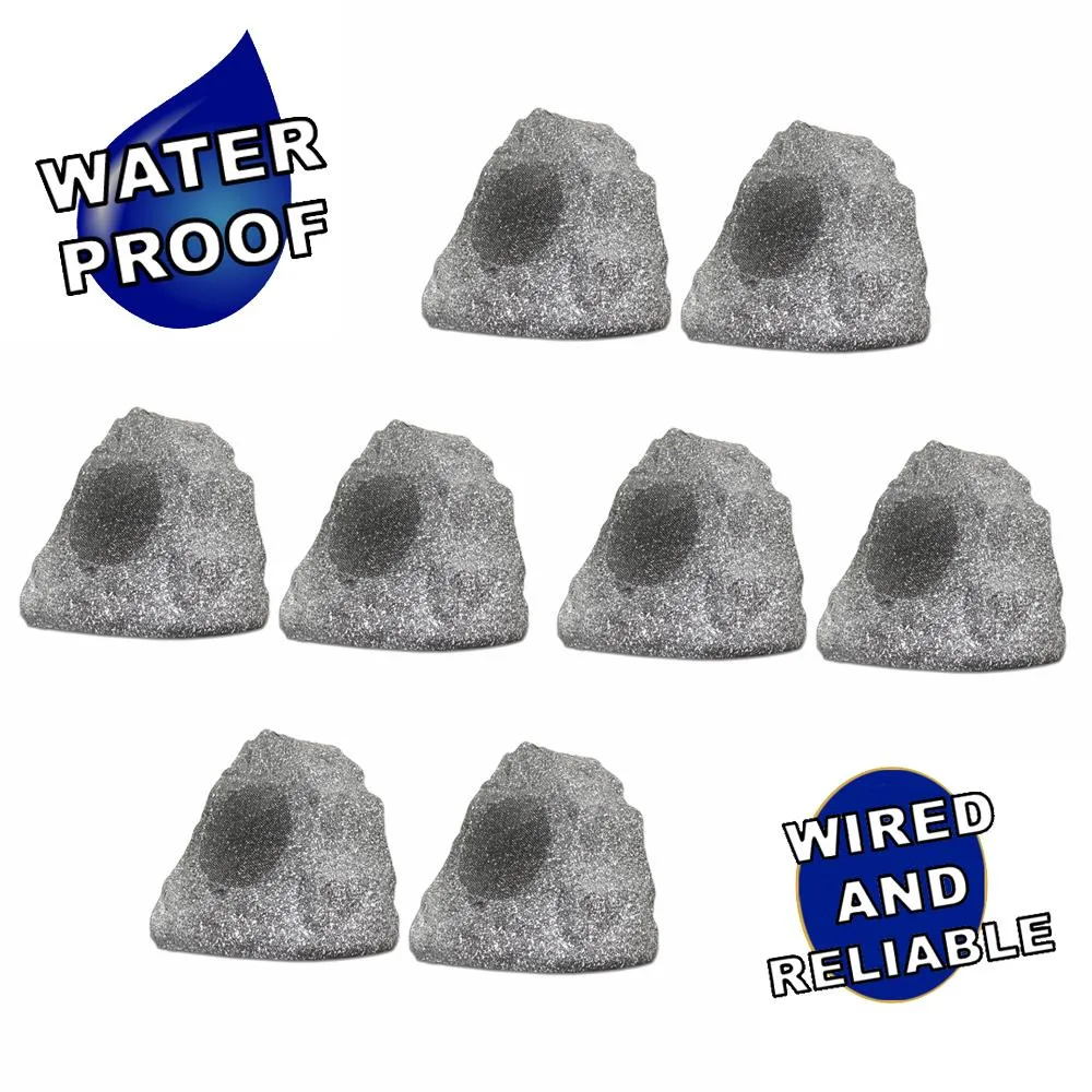 Theater Solutions Theater Solutions 8R4G Outdoor Granite Rock 8 Speaker Set — product photo