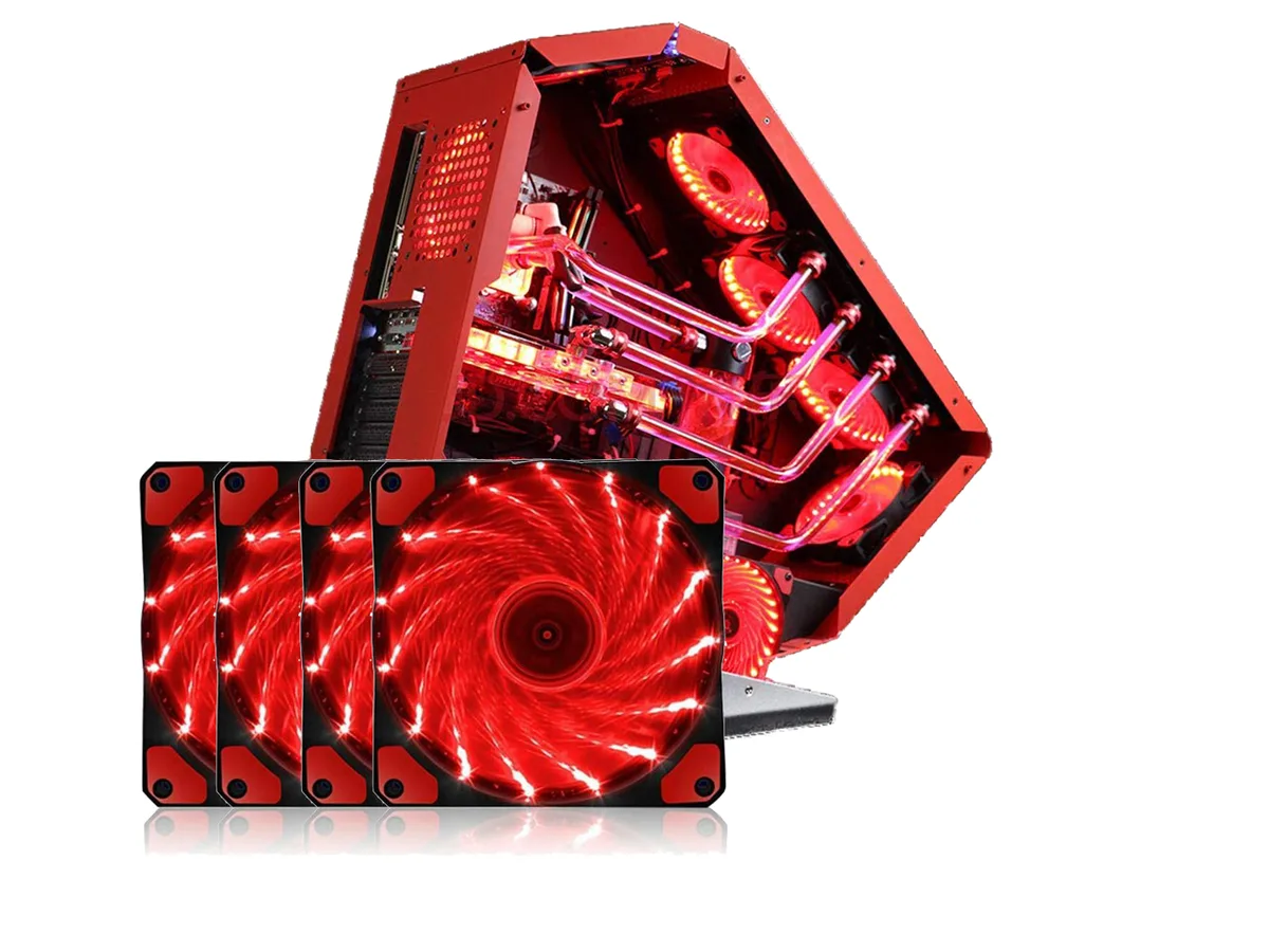 sakose sakose 12025-LED case fan 120mm 15 LED 1100 RPM 18 dBA 4 pack — product photo