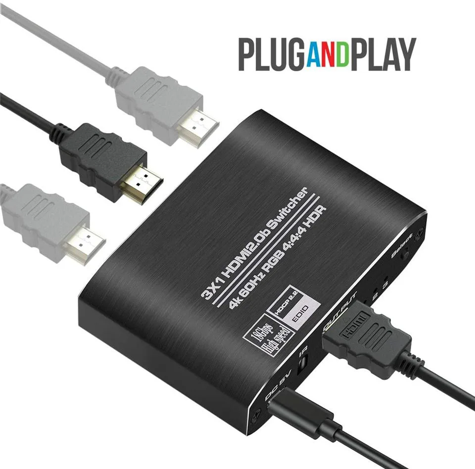 LUOM LUOM OZQ3-1 3x1 HDMI 2.0 Switch 4K@60Hz — product photo