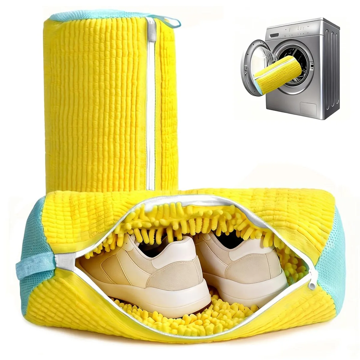  REAL HOME Innovations Xdd Shoe Washing Bag 2-pack Yellow — product photo