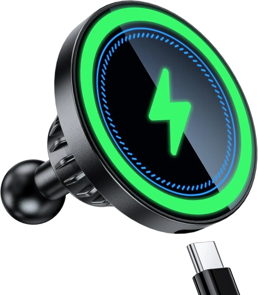 Keyence Keyence Magnetic Wireless Charging Phone Holder 20mm Ball Mount MagSafe N52 360° Swivel 15W — product photo