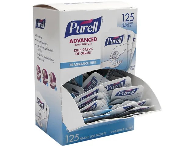 GOJO GOJO 9630-12-125NS-CT hand sanitizer packets 1.2 mL 125 per box 12 boxes per carton — product photo