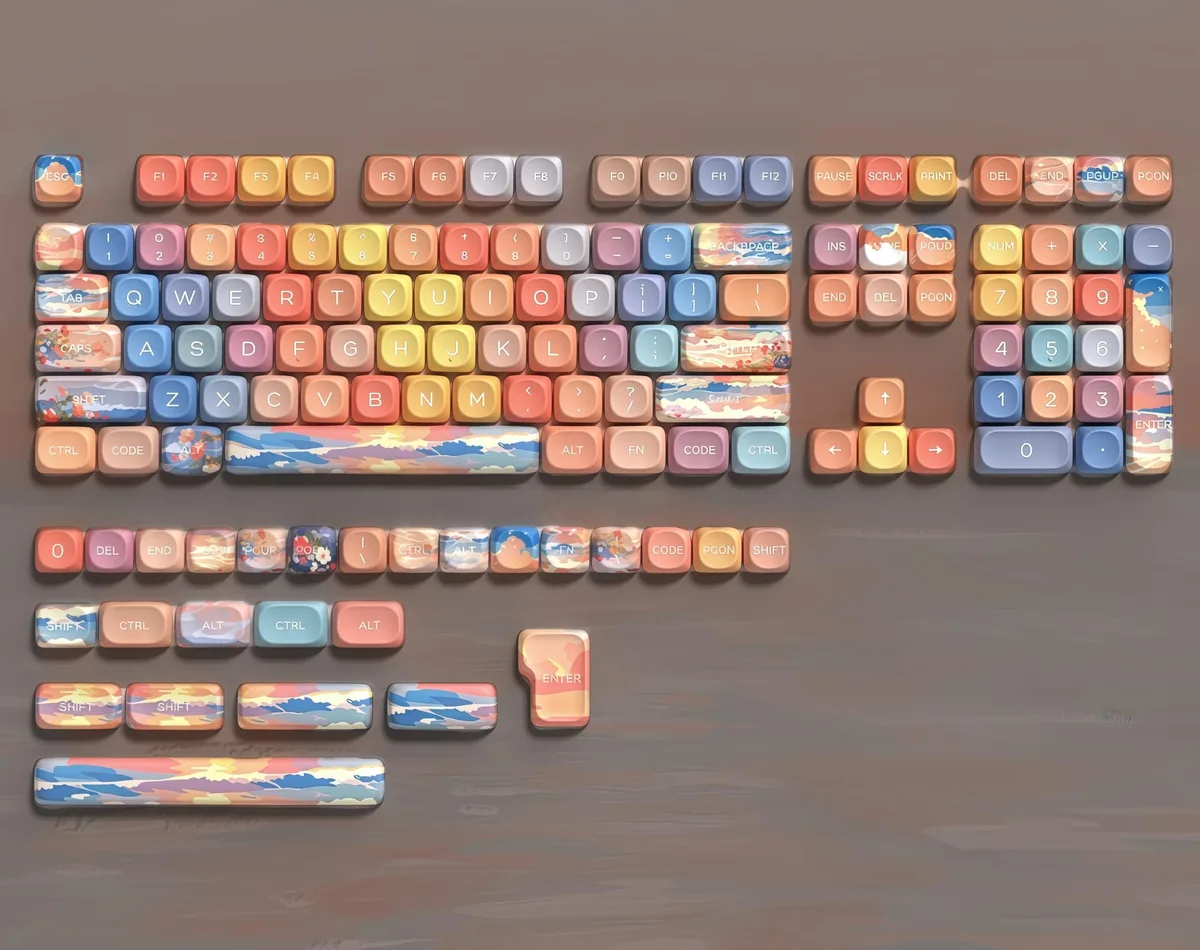 Womier Womier Cute PBT Keycaps Set Sunset MOA Profile 134-key keyboard accessory — product photo
