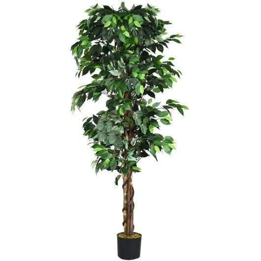 SlickBlue SlickBlue 6ft Artificial Ficus Tree Green 14 lbs 6.7 pot — product photo