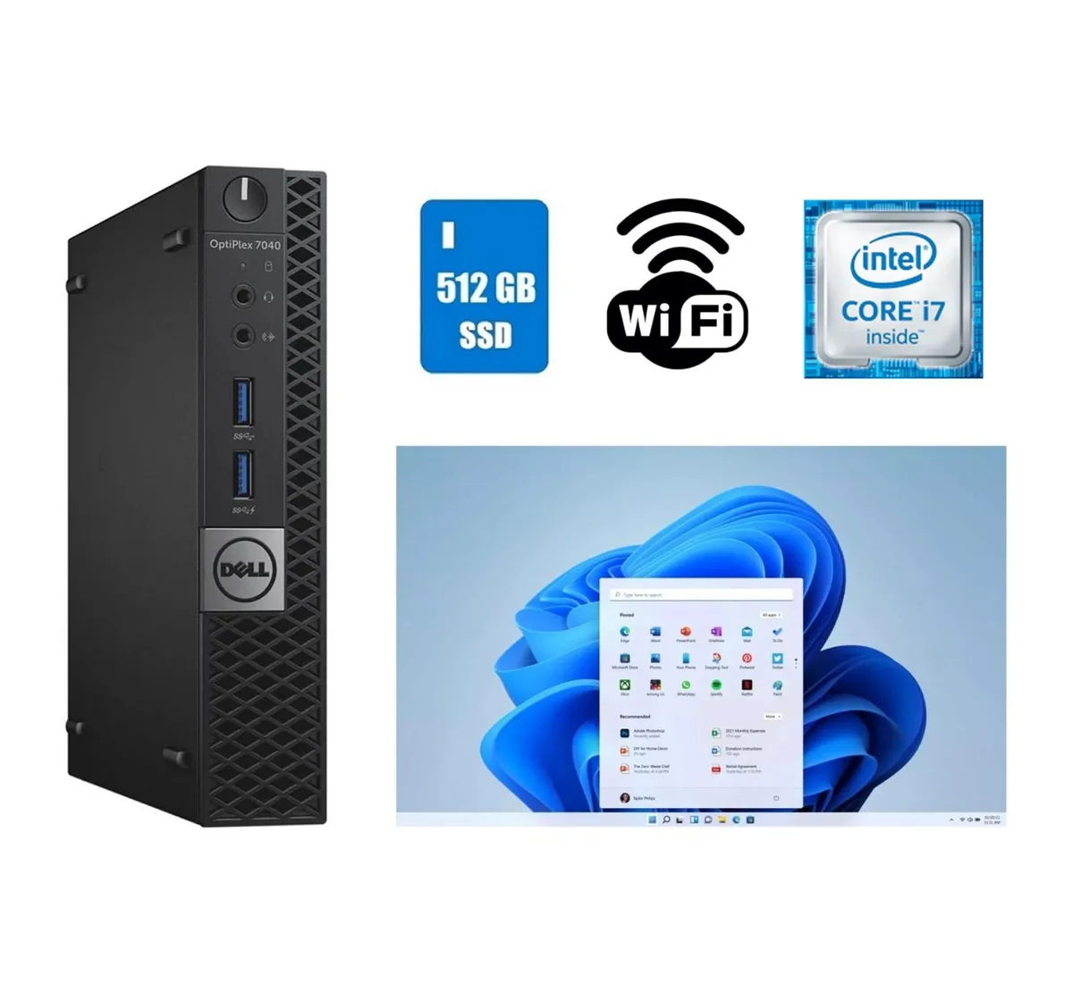 DELL Dell OptiPlex 7040 Micro i5-6700T 16GB 512GB desktop PC — product photo
