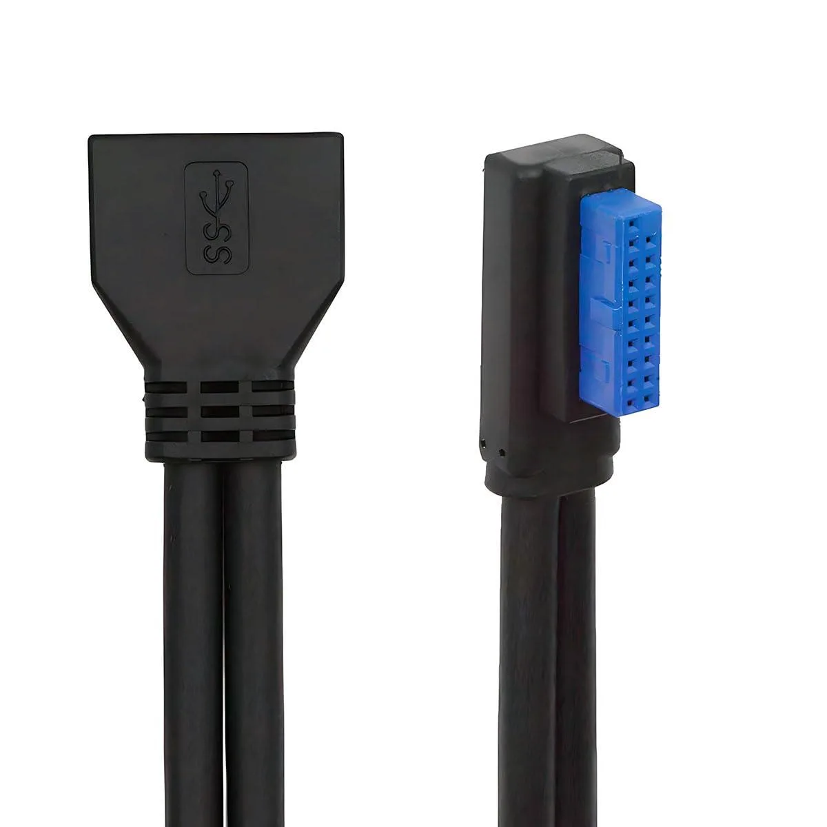 LORDWORLD LORDWORLD Low Profile Left Angled USB 3.0 20Pin 19Pin Extension Cable 24cm — product photo