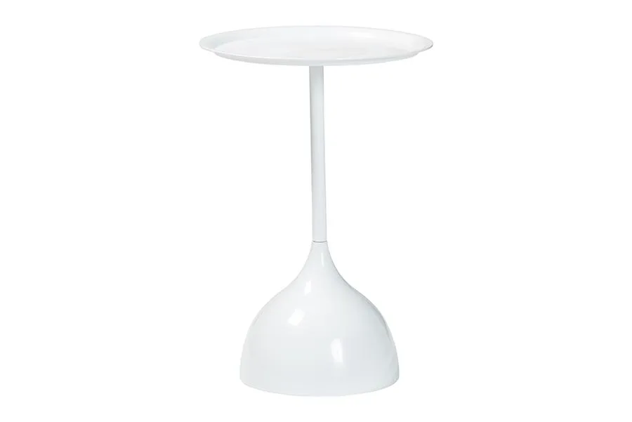 Baxton Studio Baxton Studio Webb White Metal Pedestal Side Table 15.70" 23.60 — product photo