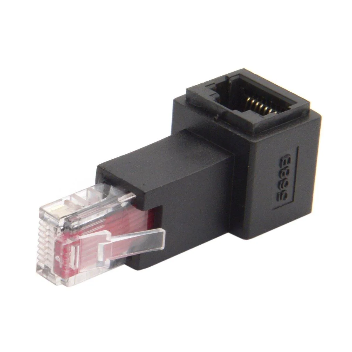 Fervit Fervit 90 Degree Left Angled Cat 5e 8P8C Male to Female Network Connector — product photo