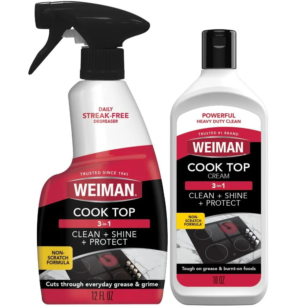 Metra cooktop cleaner kit with 10 and 12 ounce bottles