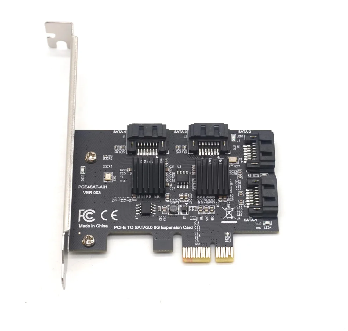 weastlinks weastlinks PCIe to 4 SATA III 6G expansion card with heatsinks — product photo