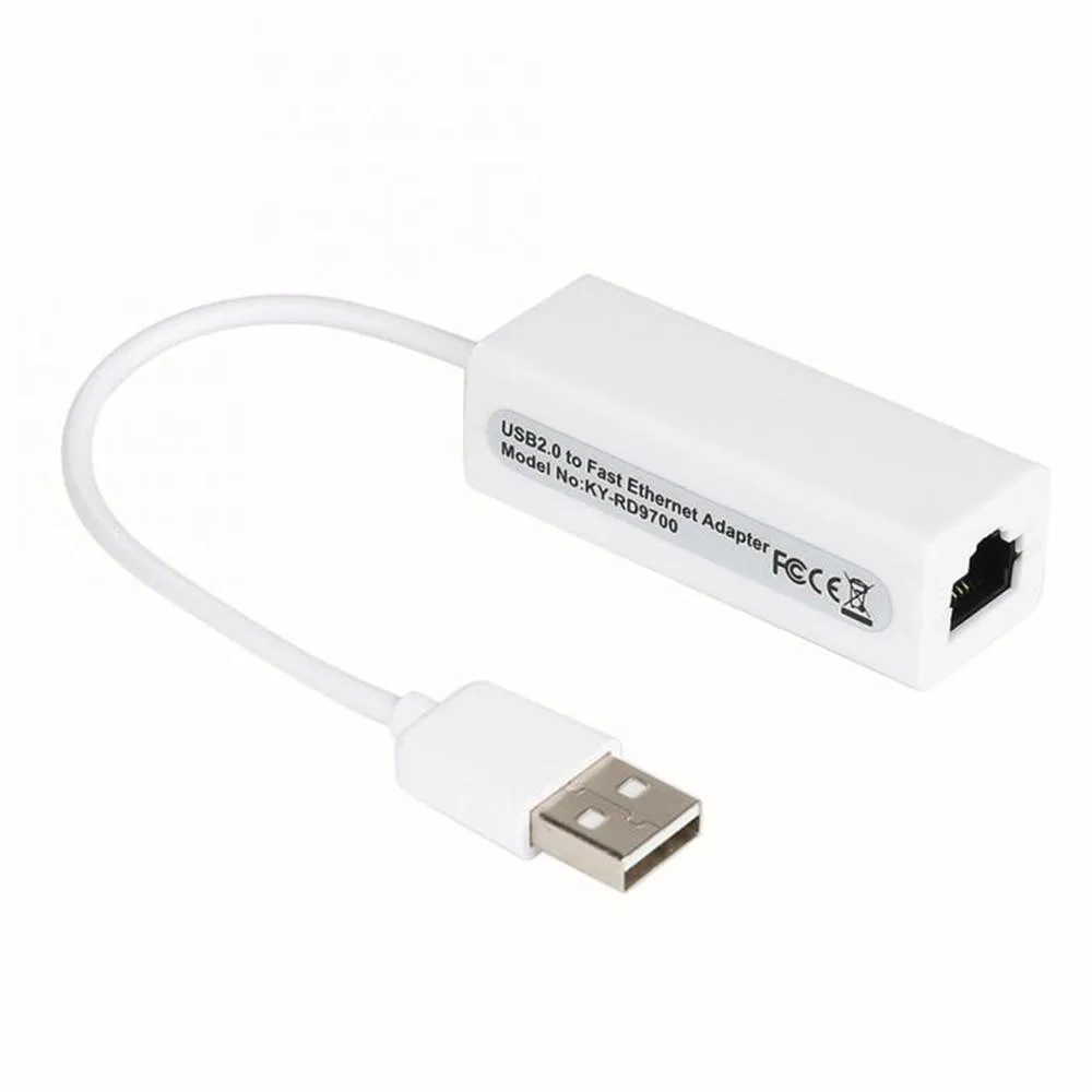 YINGHUA YINGHUA USB 2.0 to RJ45 Ethernet Adapter 10Mbps 15cm White — product photo