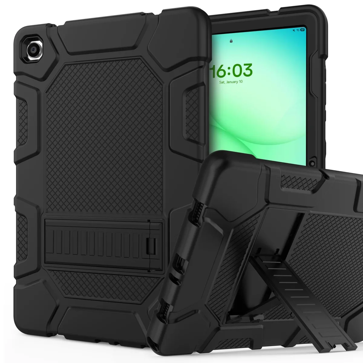  rantice Samsung Galaxy Tab A11+ A9+ 11" 3-Layer Shockproof Case with Kickstand Black — product photo