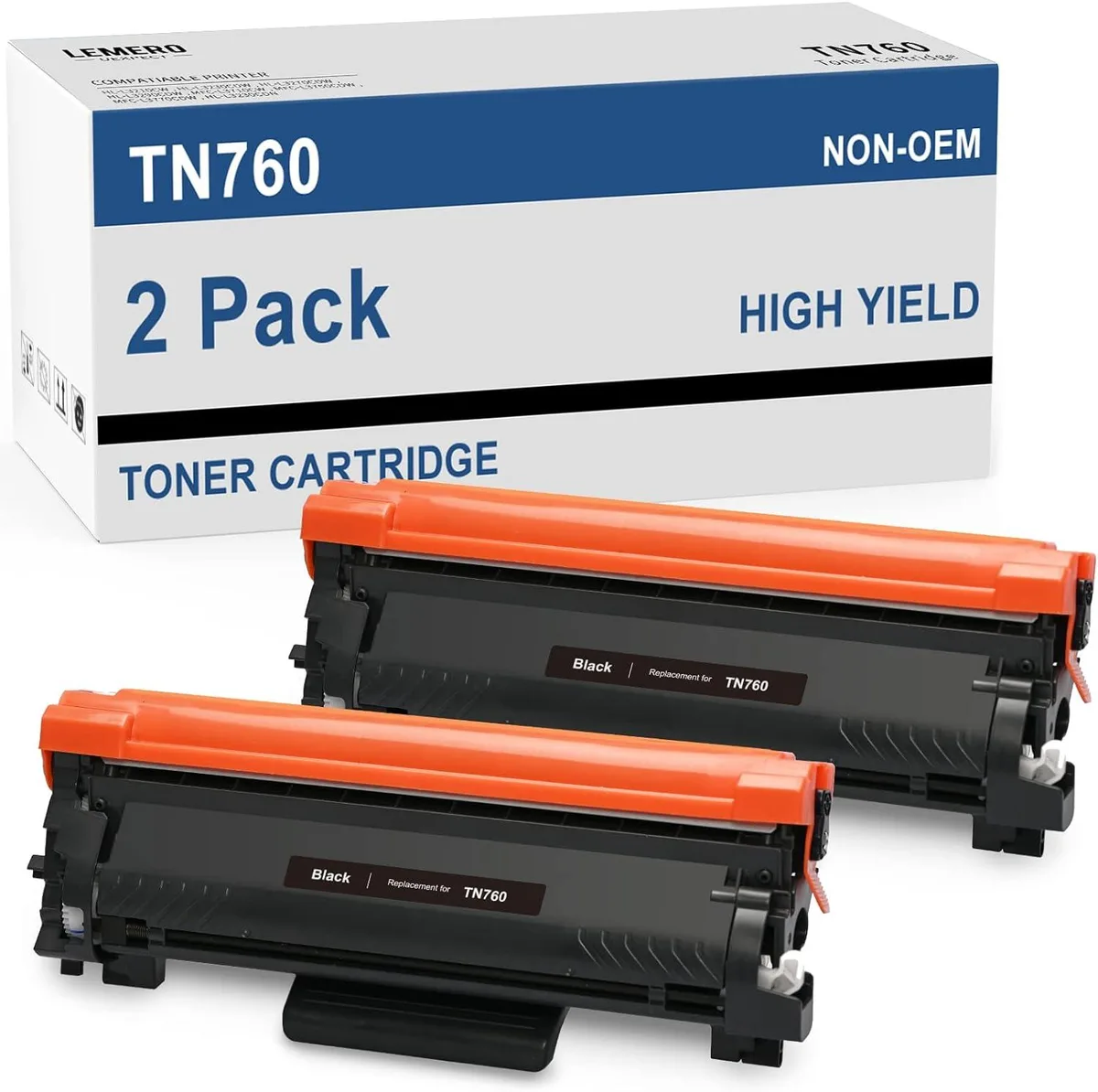 NuoTo NuoTo TN760 TN730 Black Toner Cartridge 2 Pack 3000 Pages LemeroUexpect — product photo