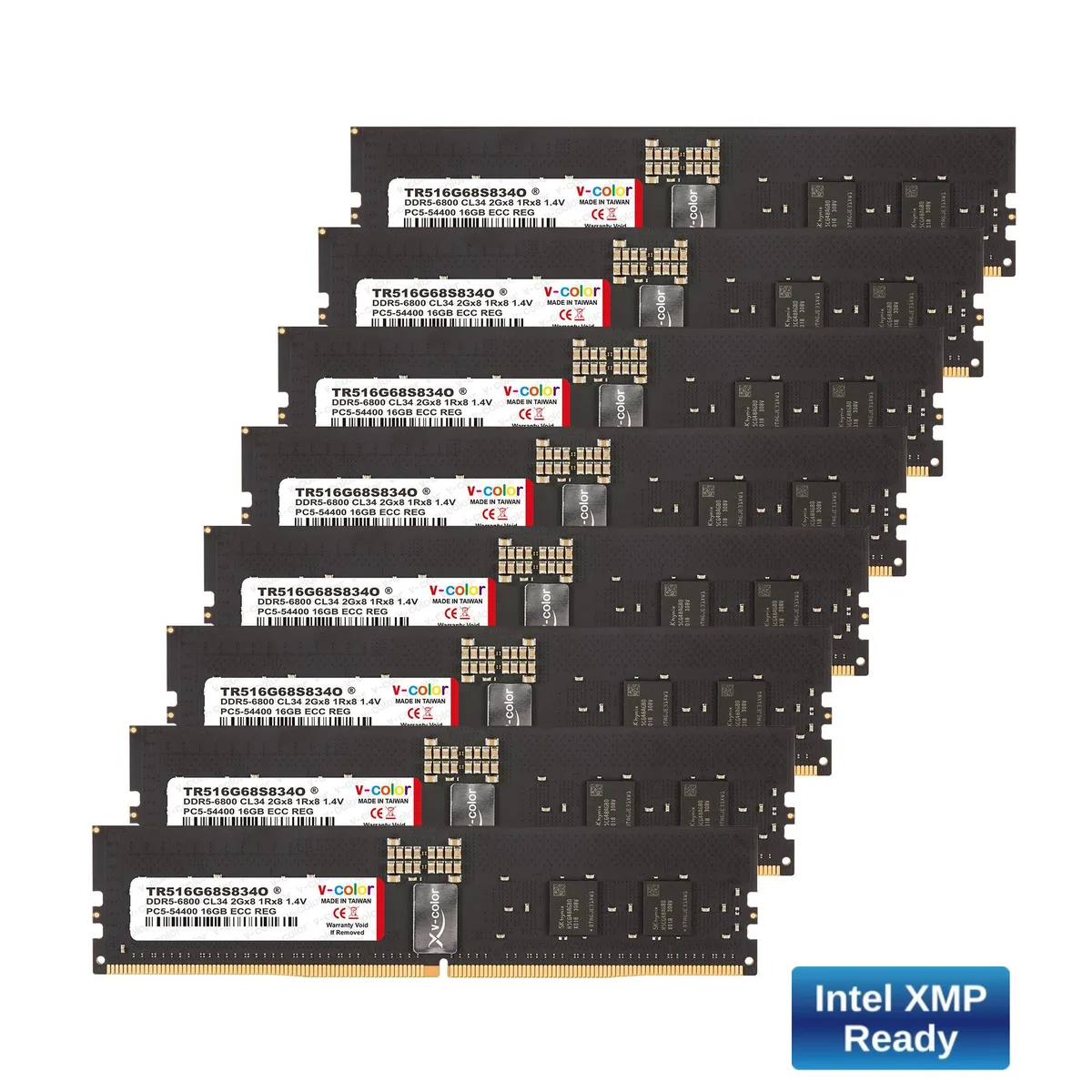 V-color V-color TR516G68S834O 128GB DDR5 6800 CL34 ECC R-DIMM 8x16GB memory upgrade — product photo