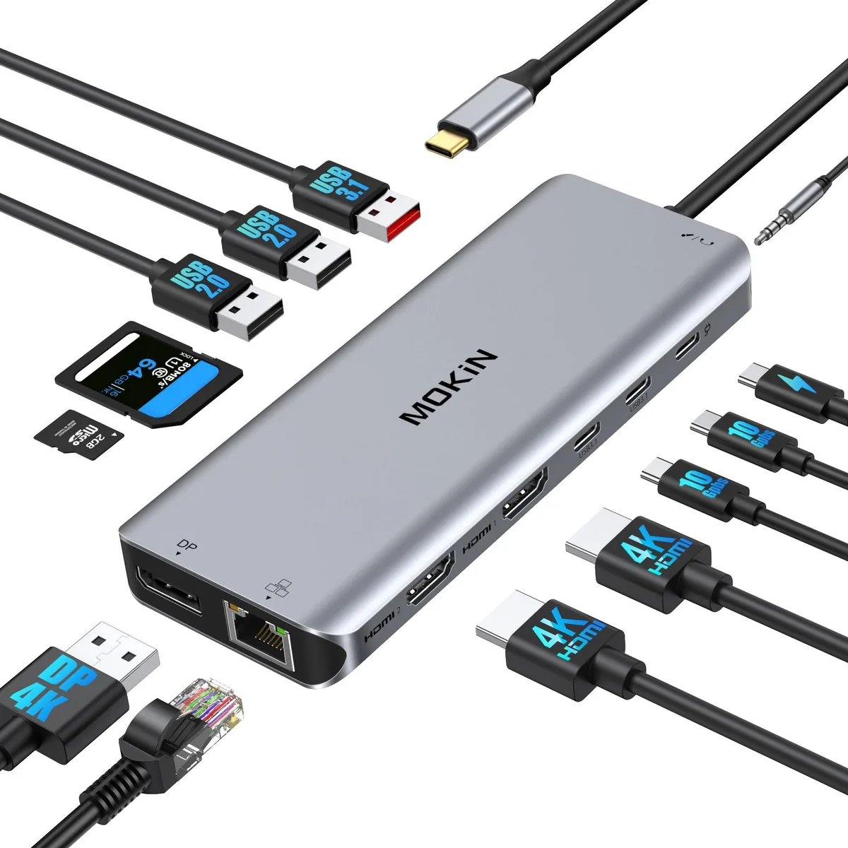  MOKiN 0231 13-in-1 USB-C Docking Station Gray — product photo