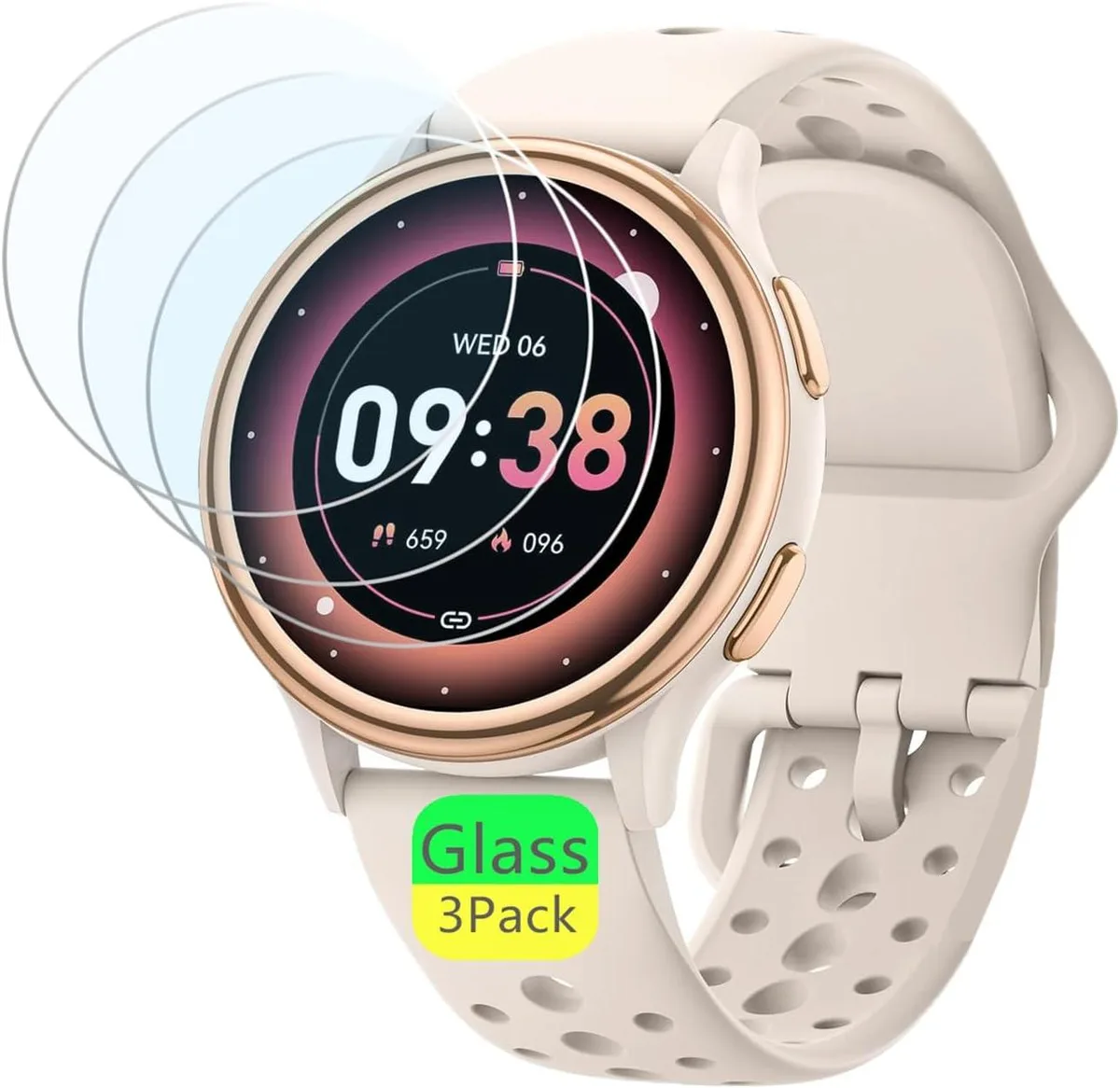 ETEIZU ETEIZU 3-pack tempered glass screen protector for 1.27" watch — product photo