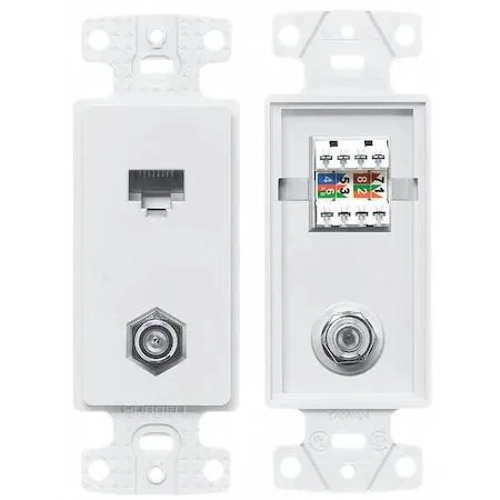 Hubbell Incorporated Hubbell Incorporated NS785LA Netselect Plate Frame With 1 F-Type Coax Connector And 1 — product photo