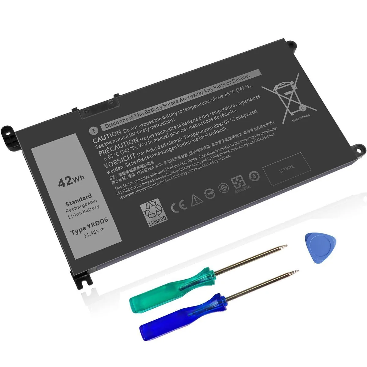 No Sew No Sew 42Wh 11.4V 3-cell laptop battery YRDD6 — product photo