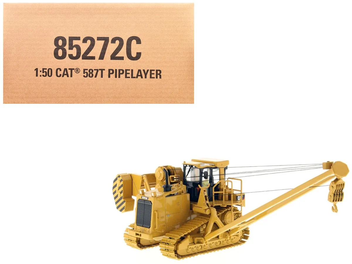 DieCast Masters DieCast Masters CAT 587T Pipelayer 1/50 Yellow with Operator Core Classics hobby collectible — product photo