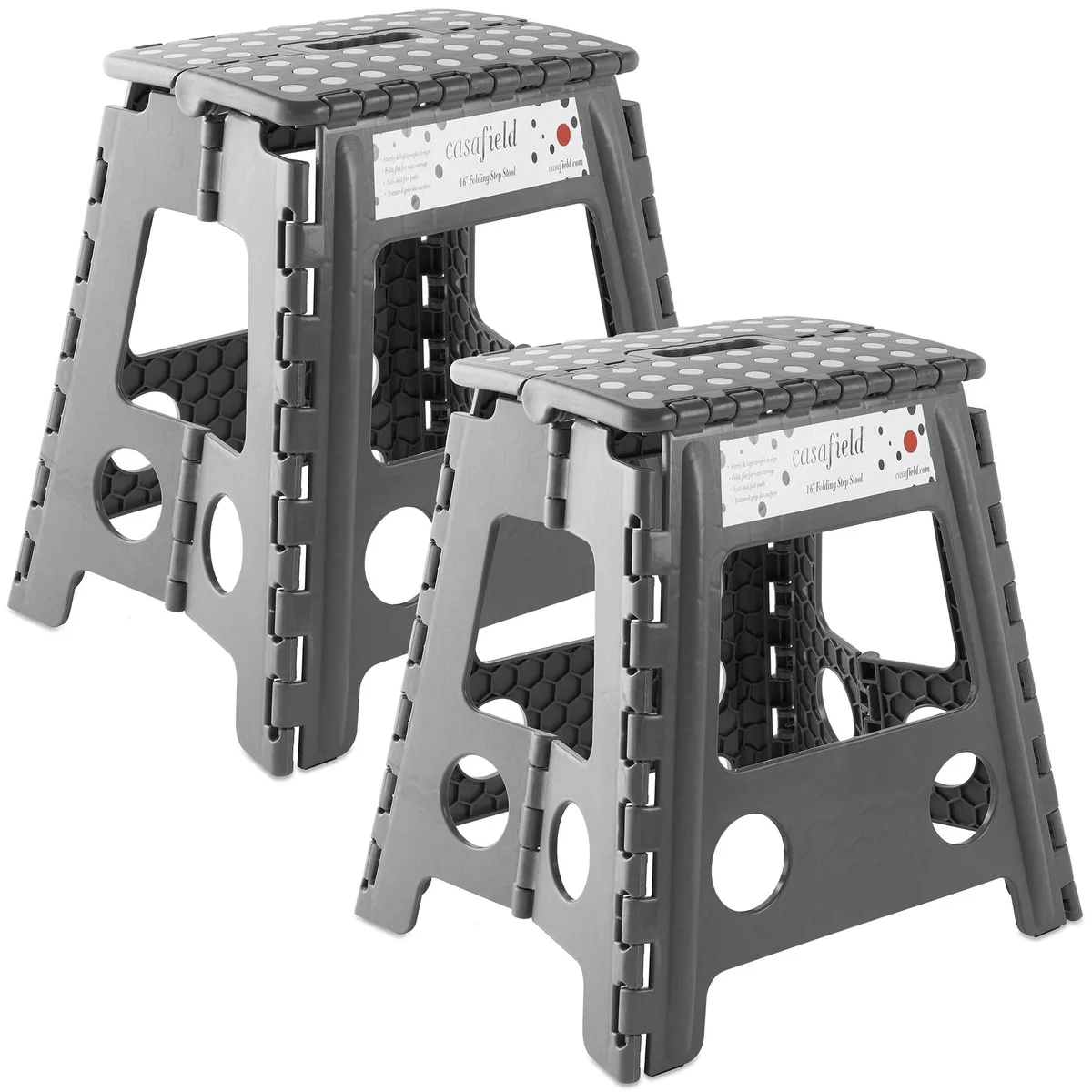 Casafield Casafield 16" Folding Step Stool Set of 2 Gray — product photo