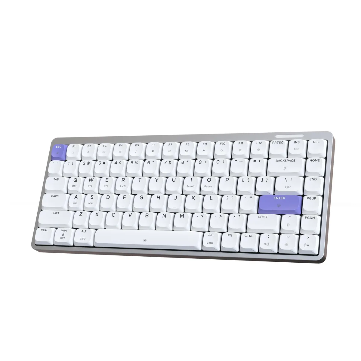Epomaker Epomaker Luma84 75% Aluminum Mechanical Gaming Keyboard (White&amp;Purple, Gateron Low-Profile Red) — product photo