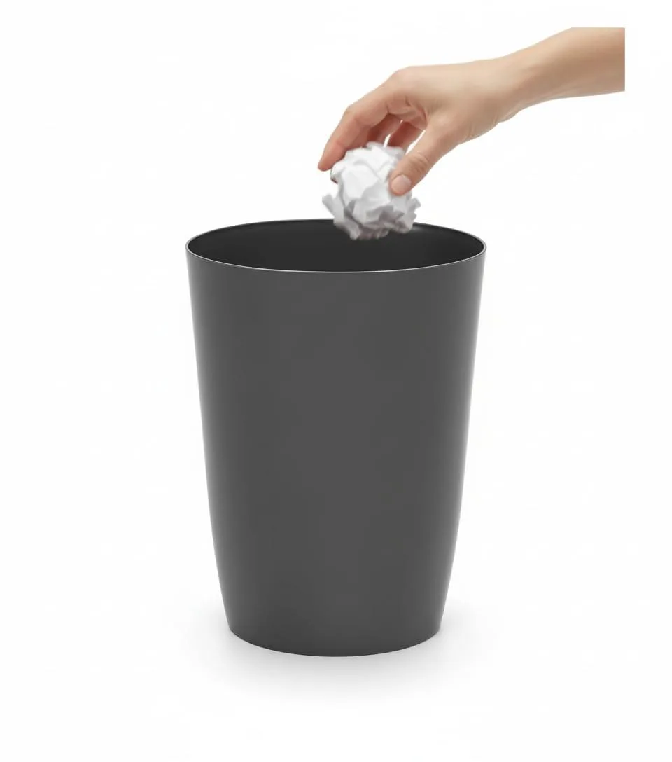  Baldwin 1.58-Gallon Mini Waste Basket 7.5 x 10.5 White 3-Pack — product photo