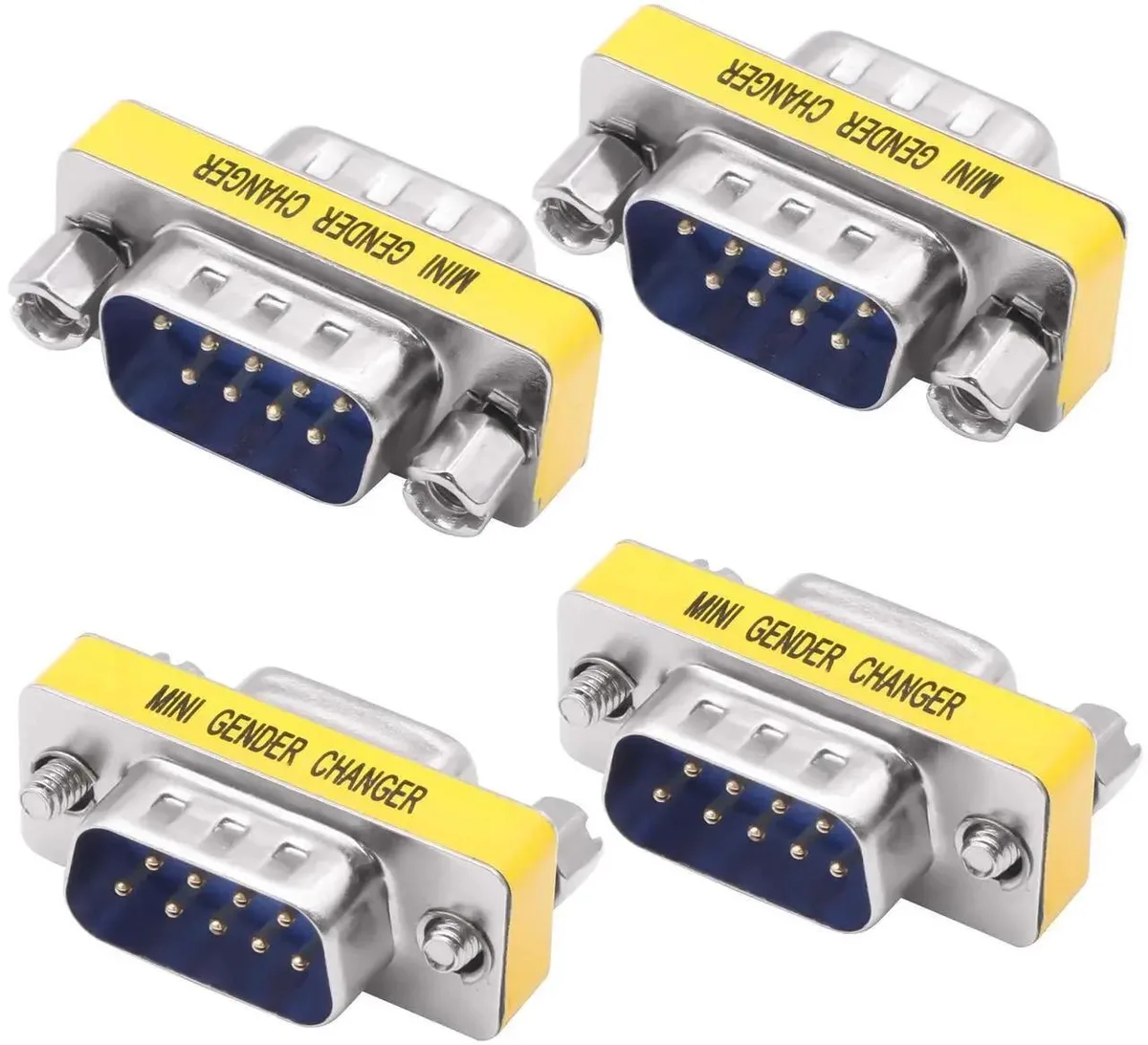 SMUGDESK SMUGDESK 4Pcs DB9 Male-to-Male RS232 Gender Changer Coupler — product photo