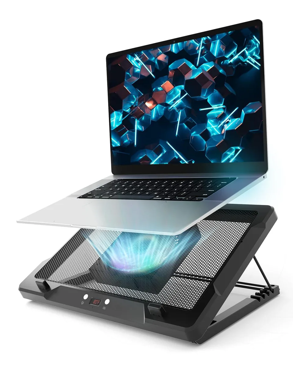 DNBeffulgent DNBeffulgent Laptop Cooling Pad Lite Black 5.5" Movable Fan 14-17.3" 40dB — product photo