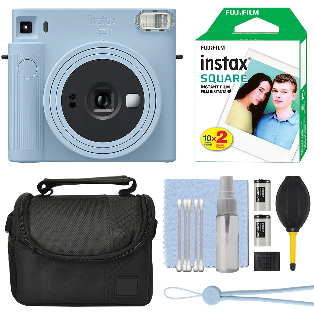 FUJIFILM FUJIFILM Instax Square SQ1 Glacier Blue film camera 20 film bundle — product photo