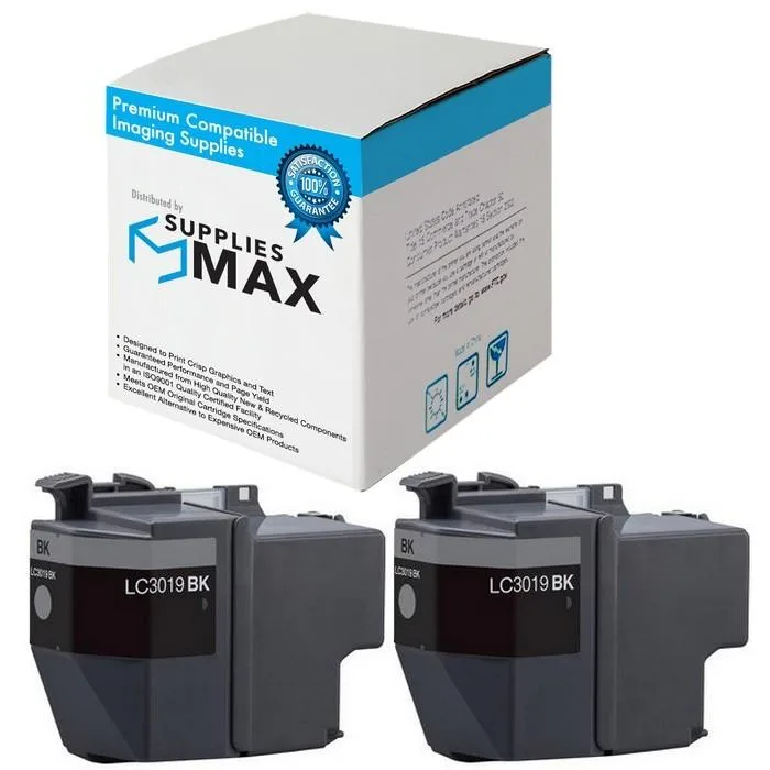SuppliesMax SuppliesMax LC-30192PKS Black Inkjet Cartridge 2-Pack 3000 Pages — product photo