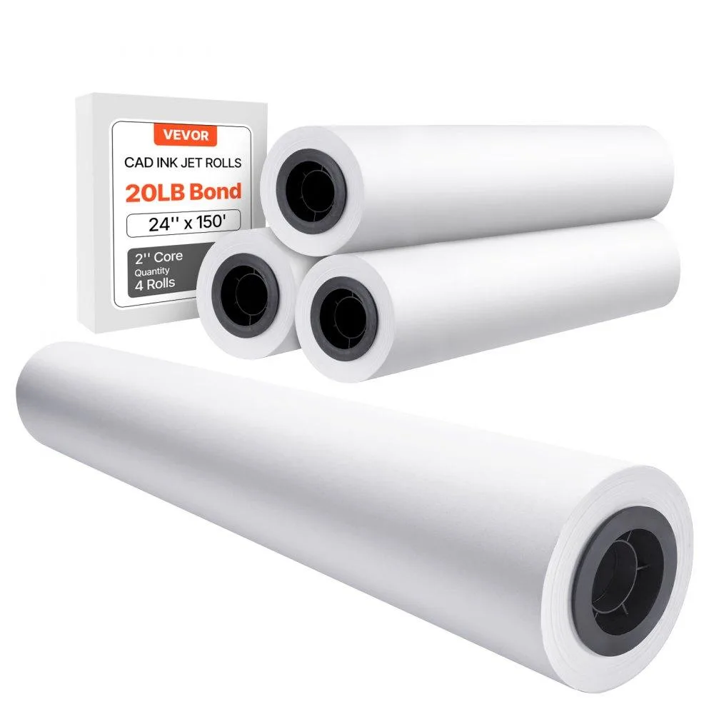 VEVOR VEVOR Wide Format Paper 24 in 150 ft 4 Rolls 2 in Core 20 LB — product photo