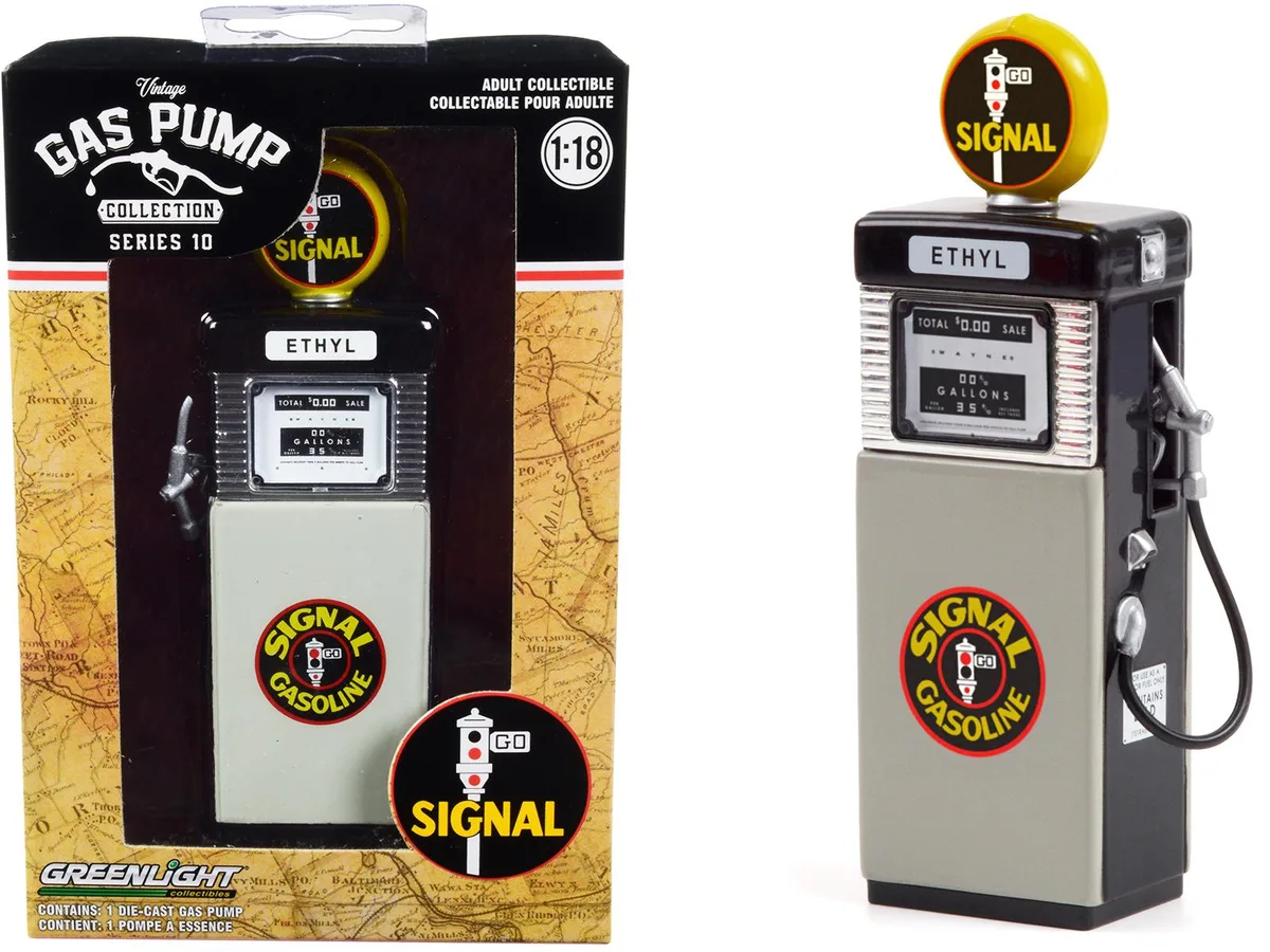 GREENLIGHT GREENLIGHT 1951 Wayne 505 Gas Pump Signal Gasoline 1/18 Diecast Series 10 hobby collectible — product photo