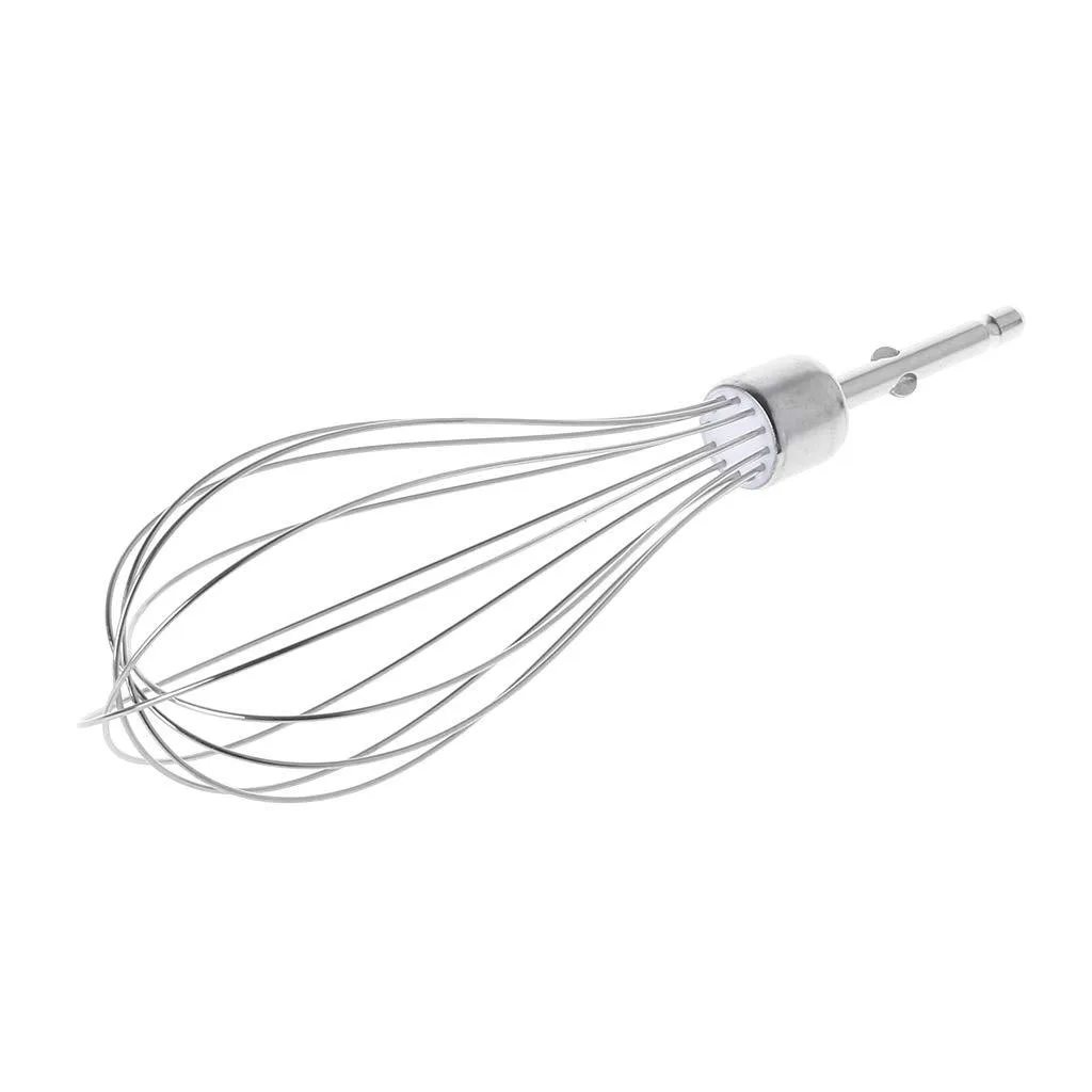 Silver stainless steel whisk with twelve wires, eighteen by six centimetres