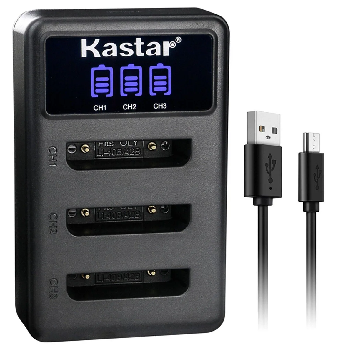 Kastar Kastar LI-42B LCD Triple USB Charger 4.2V .5A — product photo