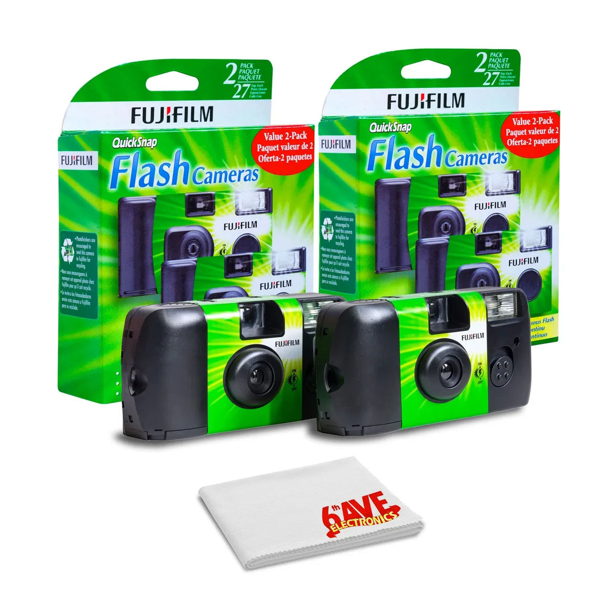 FUJIFILM FUJIFILM QuickSnap Flash 400 Disposable Camera 2x 2 Pack — product photo