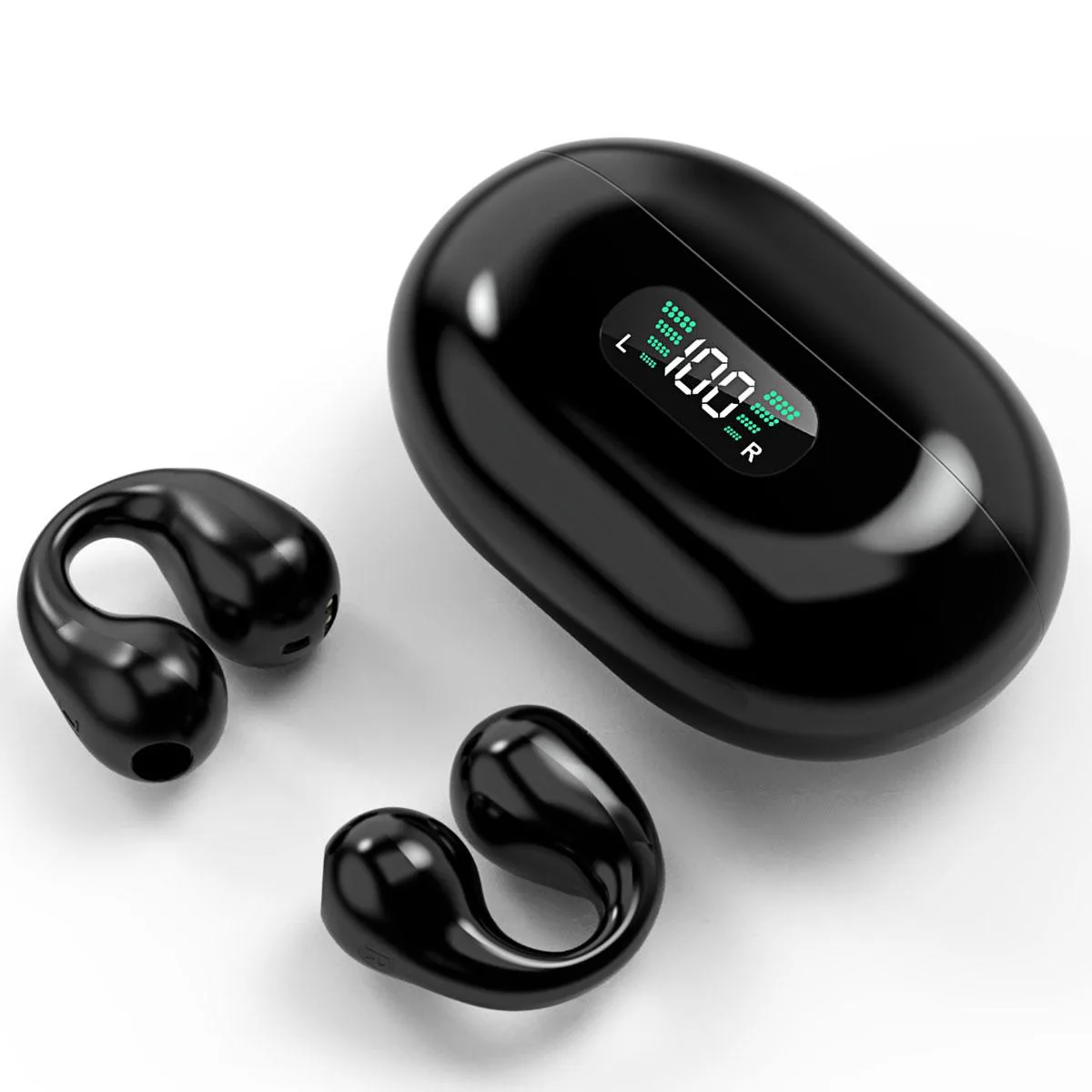 SZYG SZYG Ear Clip Bone Conduction Headphones Bluetooth 5.3 Black 2023 — product photo