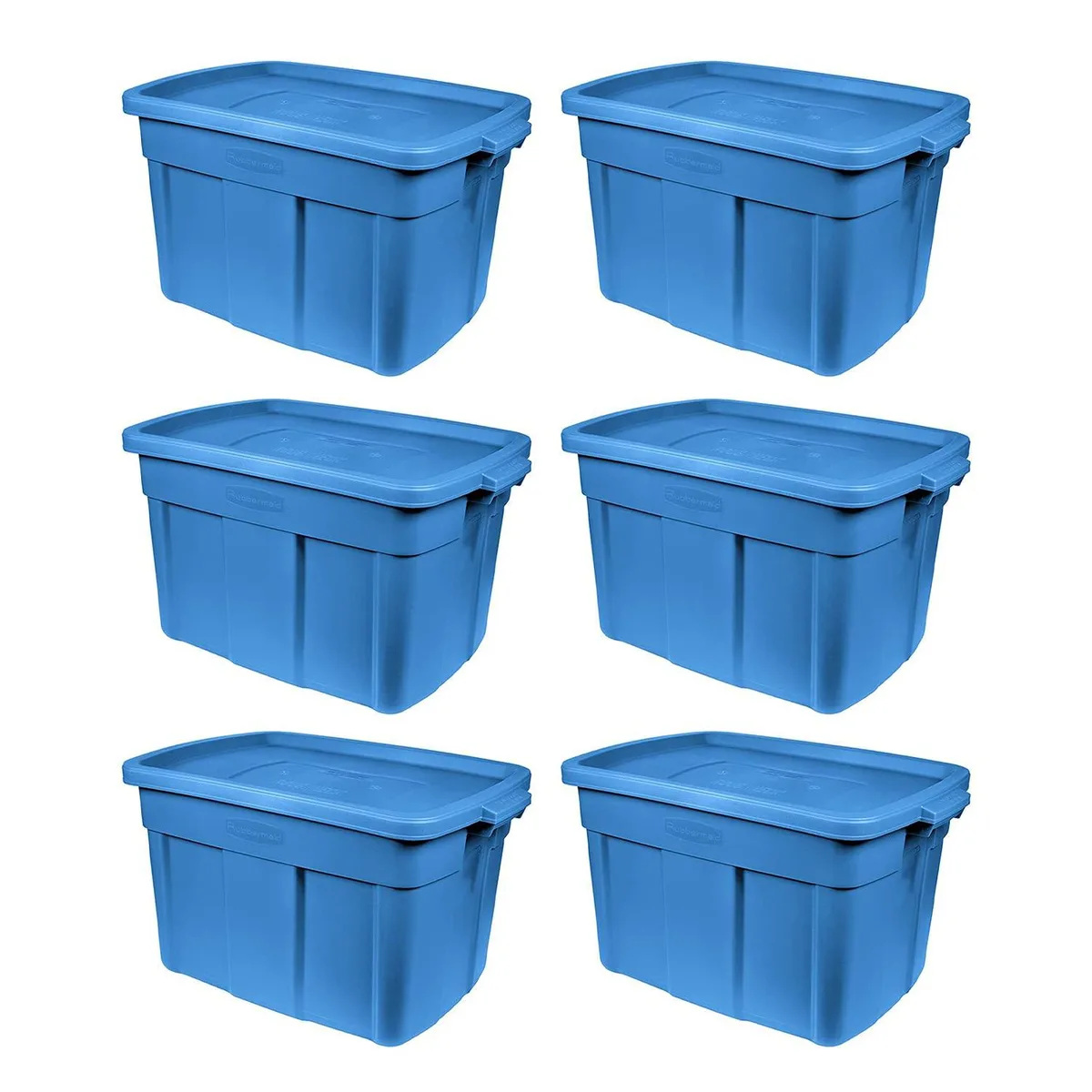 Rubbermaid Roughneck Tote 18 Gal 6 Pack Heritage Blue Toy Storage — product photo